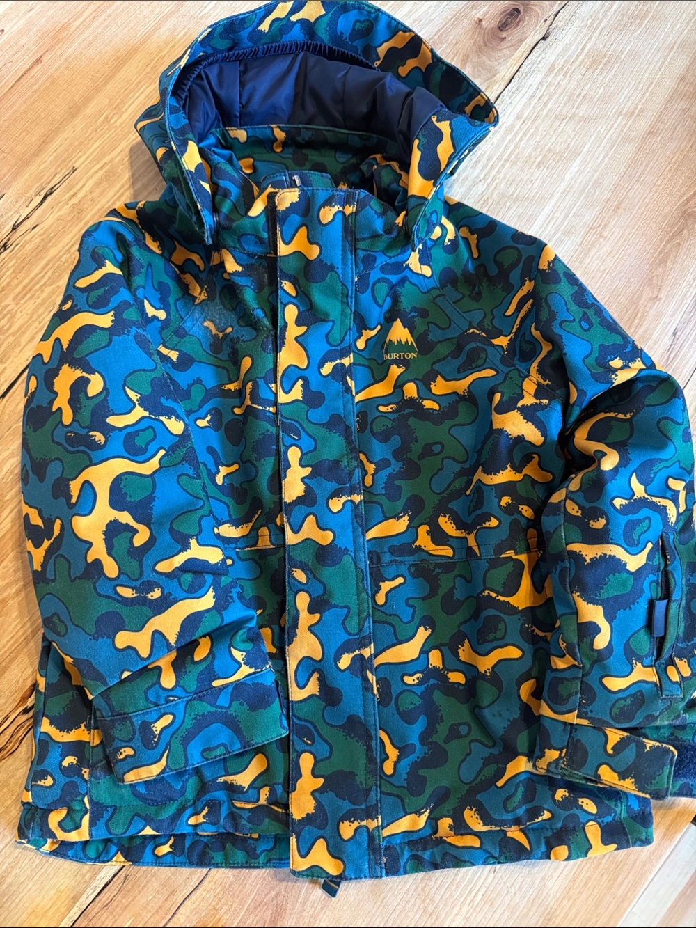 Burton Kids Blue, Green & Yellow Camo Puffer Jacket